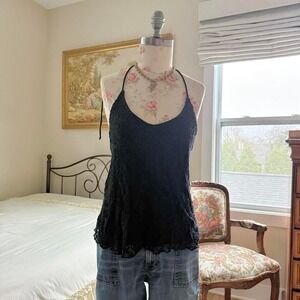 Y2K black halter top
